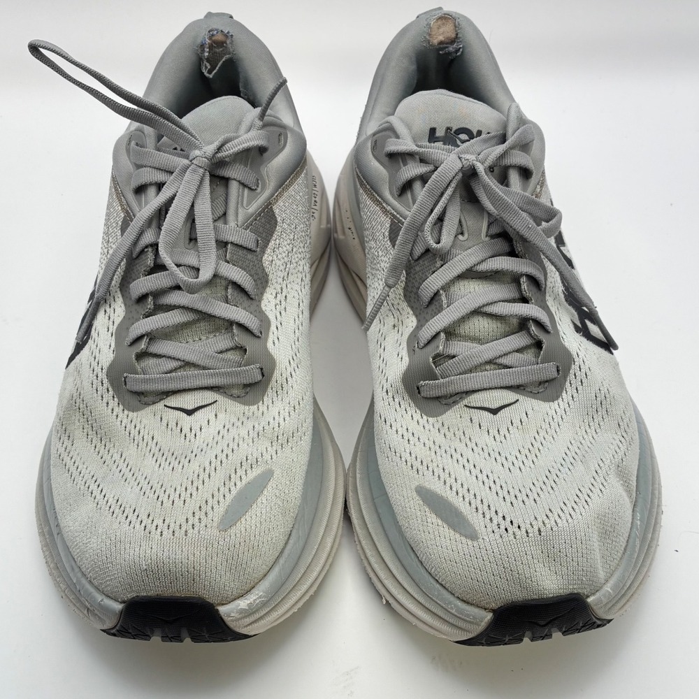 Hoka Bondi 8 Mens 11.5 D Sharkskin Harbor Mist Grey Running Shoes 1123202-SHMS